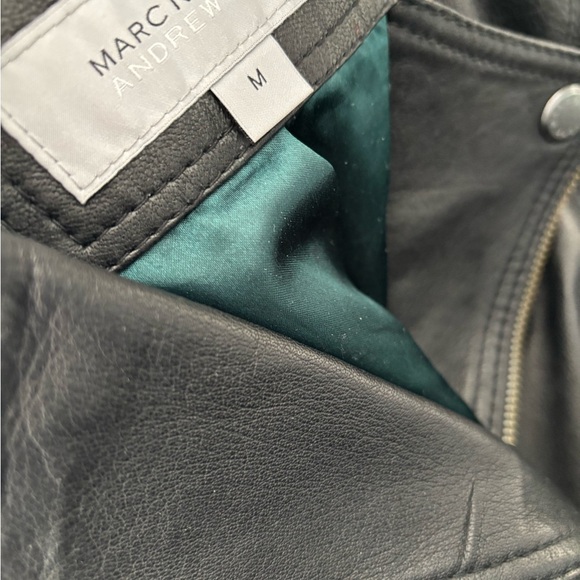 NWOT Marc New York Black Leather Moto Jacket M - Picture 10 of 13